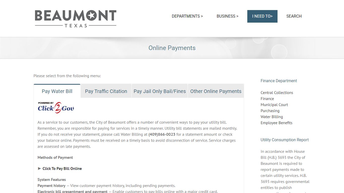 Online Payments – City of Beaumont, Texas