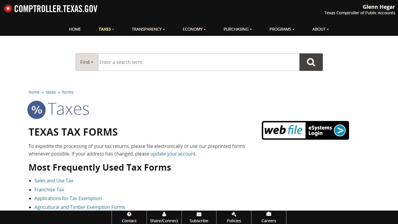 Texas Tax Forms - Texas Comptroller of Public Accounts